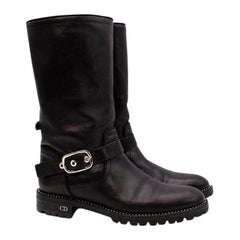 Dior Rebelle Black Leather Biker Boots