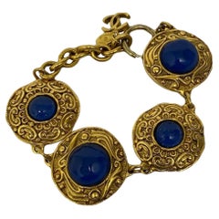Chanel Blu and Gold Hardware Bracialet 