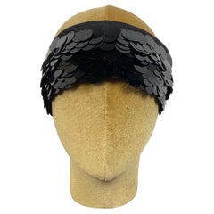 Prada black paillettes headband