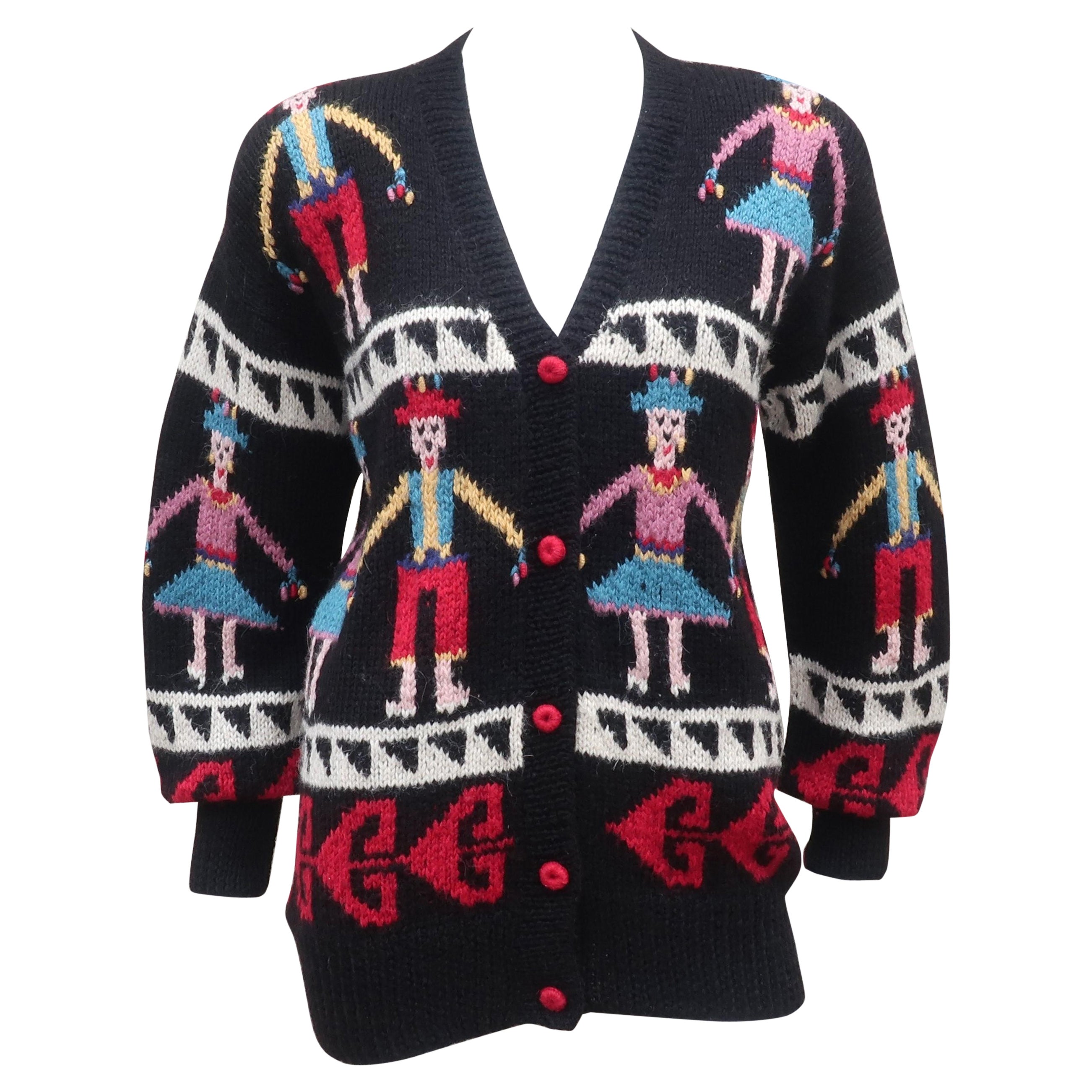 Lord and Taylor Peruvian Hand Knit Cardigan Sweater, 1980's at 1stDibs | hifk  villasukat, lakupekka sukat ohje, lakupekka villasukka ohje