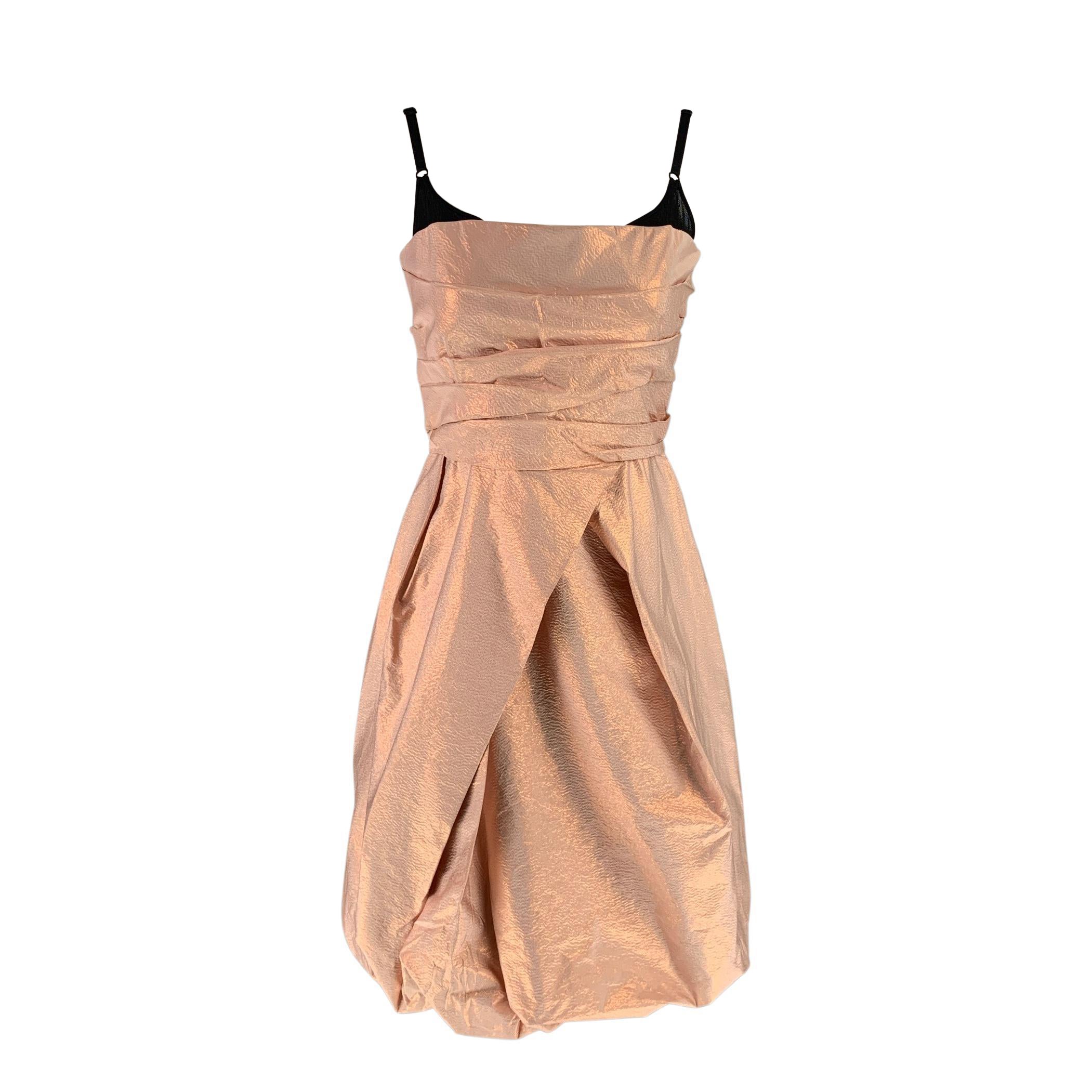 BURBERRY PRORSUM Resort 2013 Size 8 Pink Black Silk / Elastane Dress