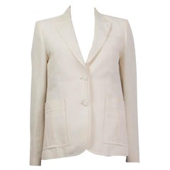 GUCCI ivory white cotton CLASSIC Blazer Jacket 42 M