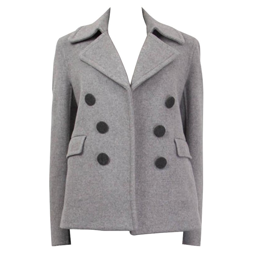 CELINE light grey cashmere OPEN PEACOAT Coat Jacket 38 S