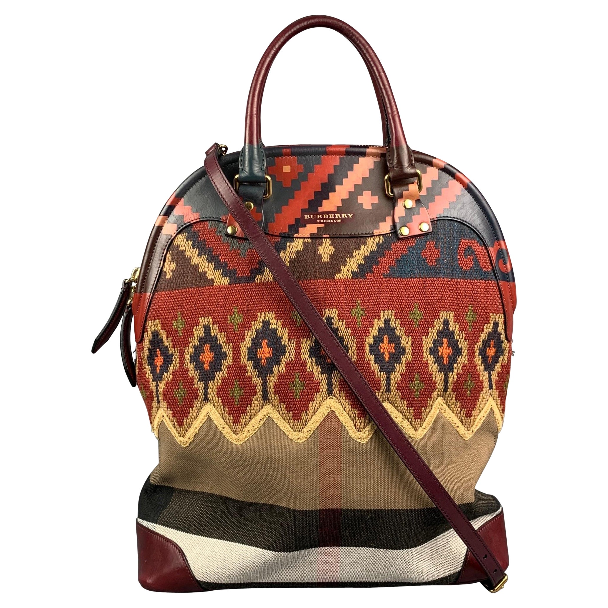 BURBERRY PRORSUM Fall 2014 Geometric St Ives Canvas Tote Bag at 1stDibs