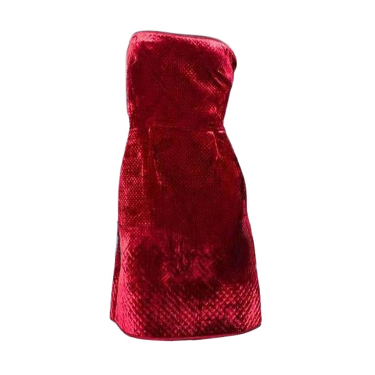 VALENTINO RED VELVET DRESS size 38 - XS