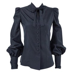 TOM FORD BLACK SILK BLOUSE size XS