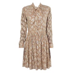 SAINT LAURENT BEIGE SILK DRESS size 36 - S