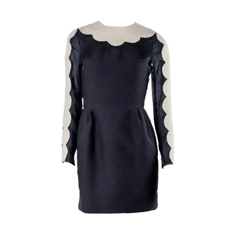 VALENTINO BLACK and WHITE TRIM DRESS size 38 - XS at 1stDibs  