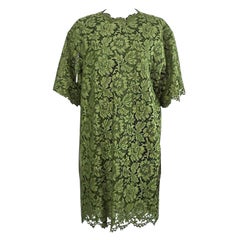 VALENTINO GREEN COTTON LACE DRESS size 40 - S