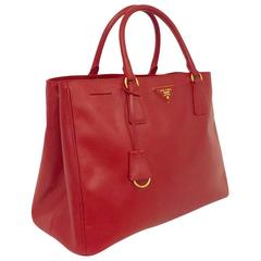 New Prada Saffiano Lux Gardener's Tote Bag in Rapturous Red 