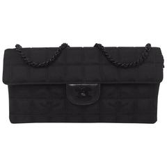 Chanel Black Nylon East West  Chain Strap Flap Shoulder Bag 7193243