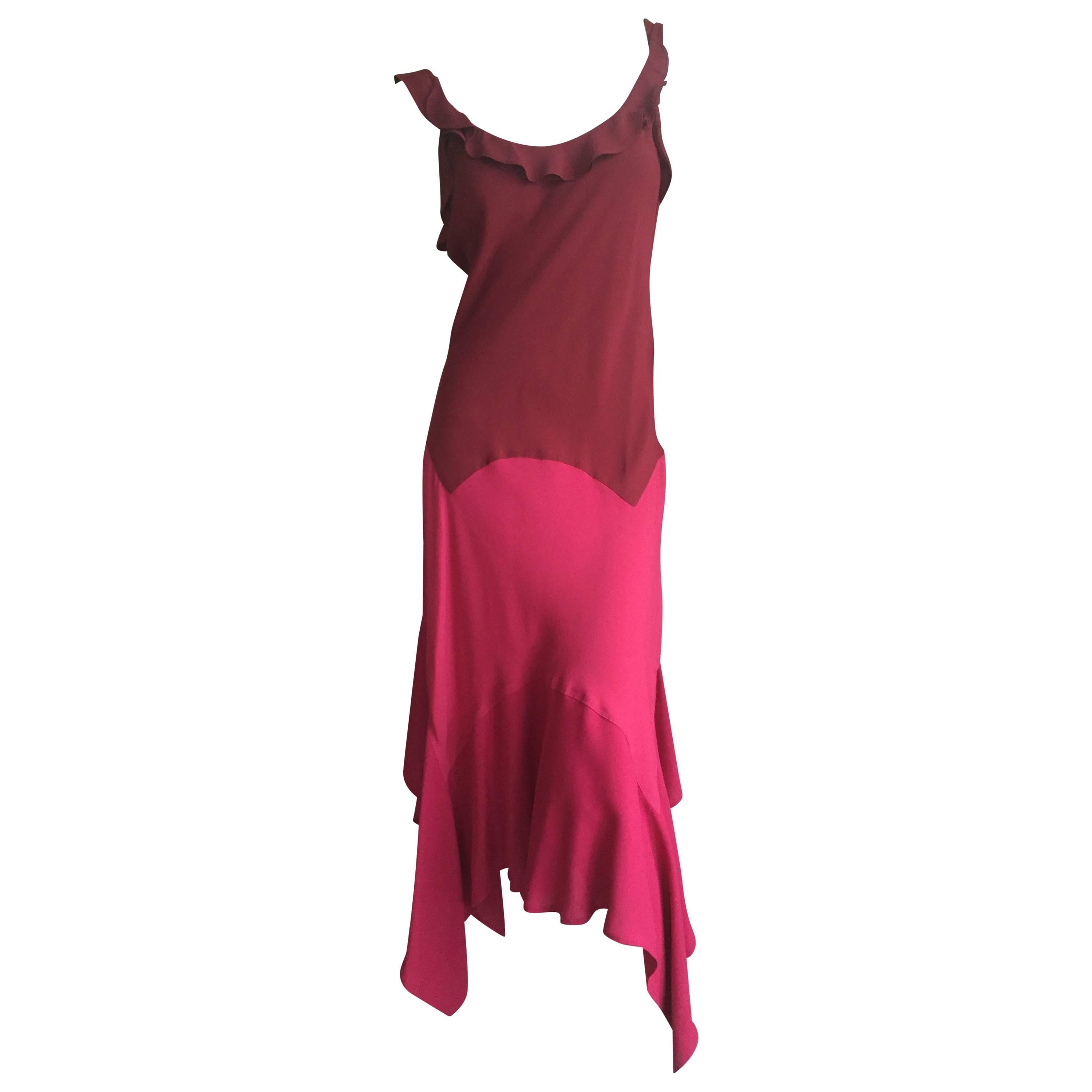 Yves Saint Laurent by Tom Ford Rose Silk Dress For Sale
