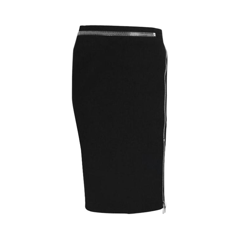 TOM FORD BLACK VISCOSE SKIRT with ZIPPERS size 44 - 8