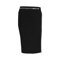 TOM FORD BLACK VISCOSE SKIRT with ZIPPERS size 44 - 8
