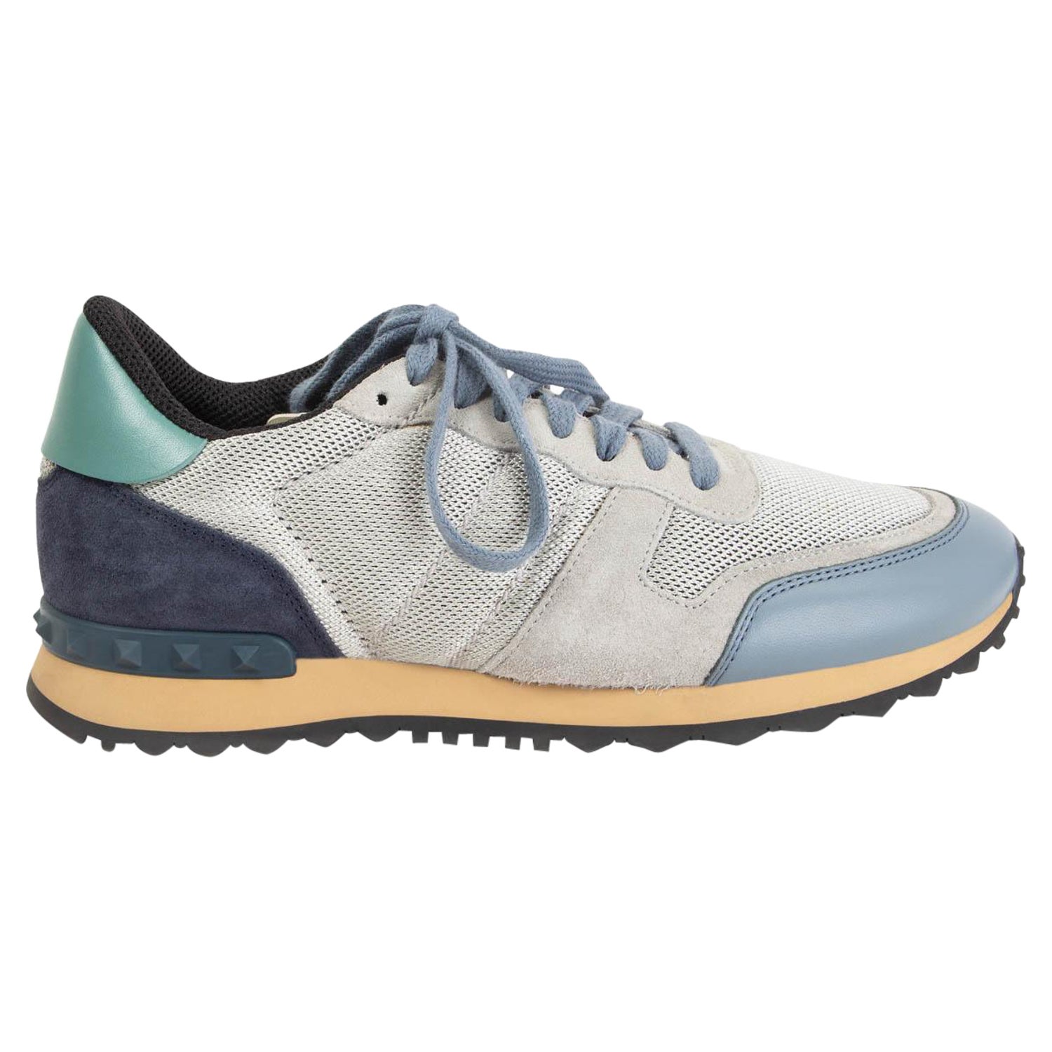 VALENTINO blue grey mesh ROCKRUNNER Sneakers Shoes 39 For Sale at 1stDibs