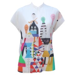 Akris Cotton Top With Alexander Girard Print, 2018