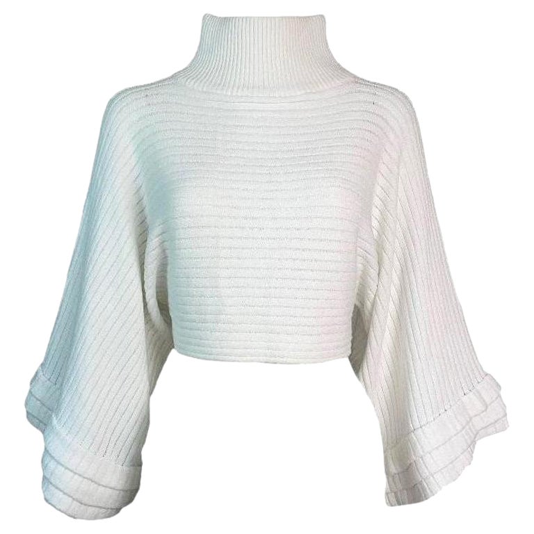 S/S 2003 Dolce & Gabbana Runway White Knit Kimono Crop Top