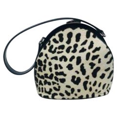 Gucci Black White Animal Print Calf Hair Bag Purse 