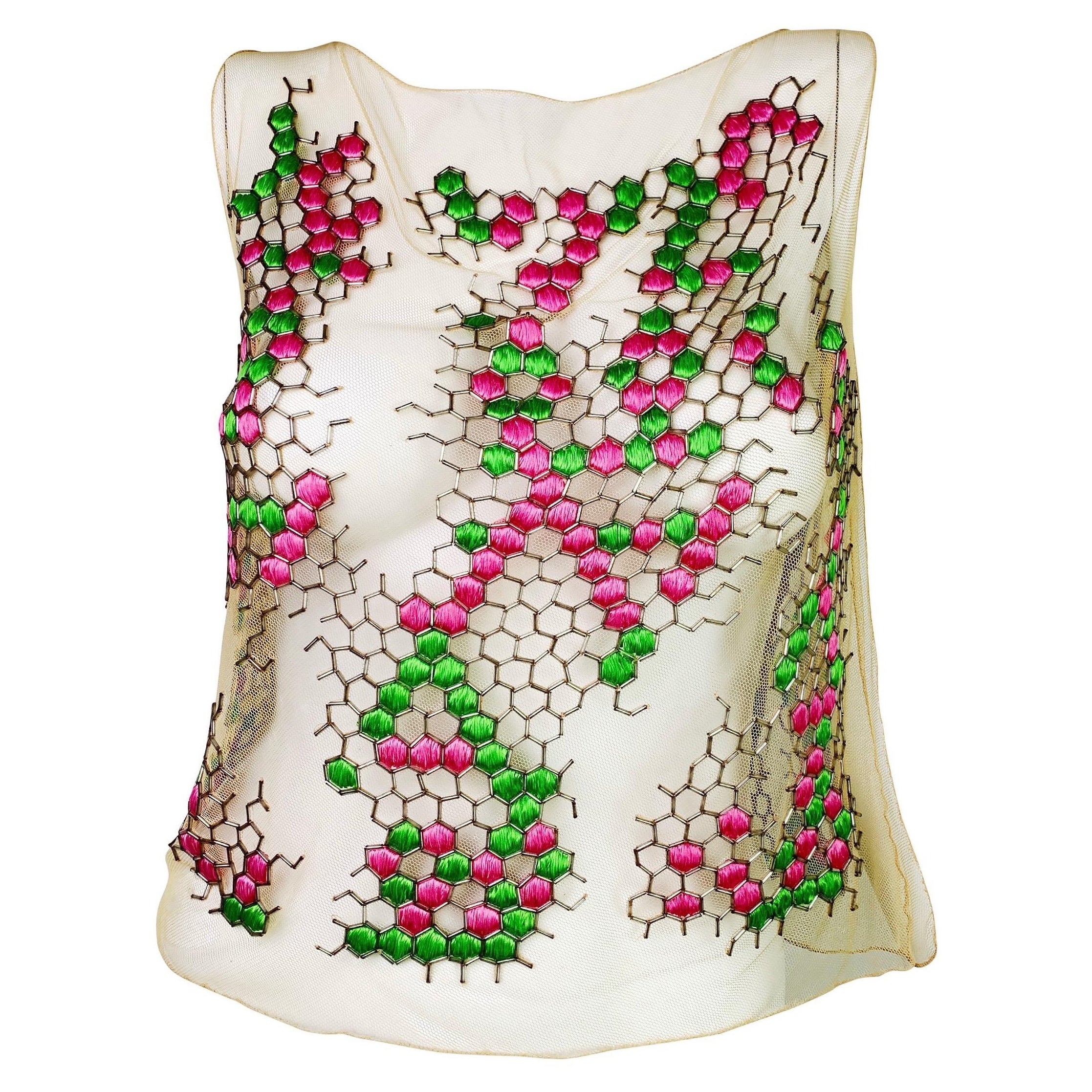 Fendi Spring 2000 Embroidered Mesh Top