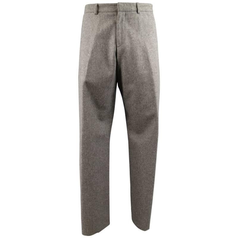 DIOR HOMME Größe 34 Grau Wolle / Kaschmir Weites Bein Kleid Hose