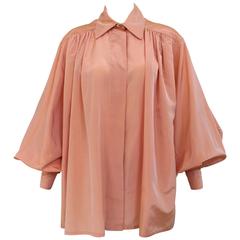 Retro 90s Christian Dior by Gianfranco Ferre bishop sleeve silk blouse