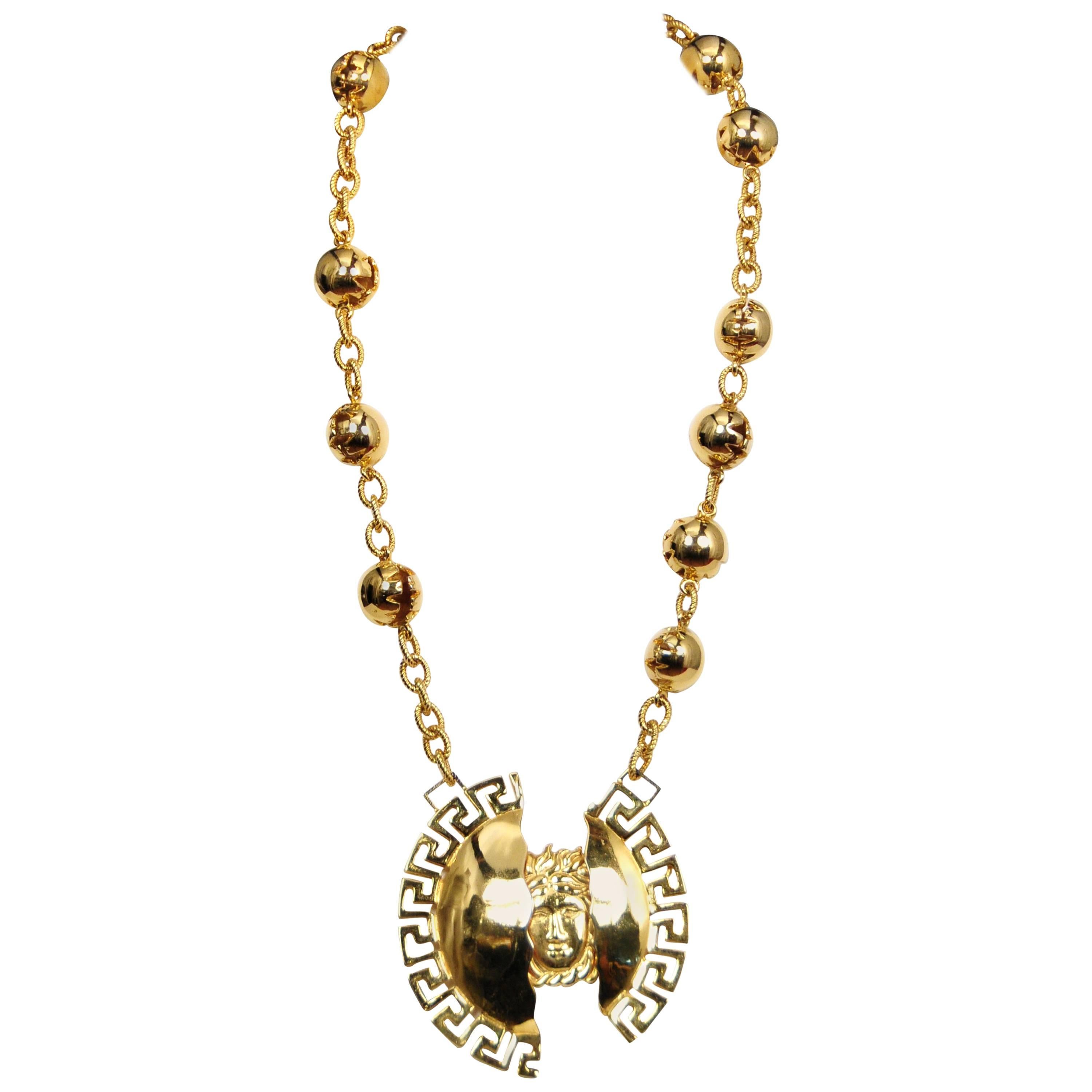 Versace Split Medallion Necklace