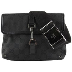 Gucci Black Monogram GG Waist Pouch Fanny Pack Belt Bag  862453