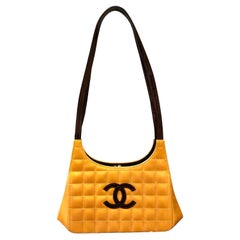 Vintage Early 2000s Chanel Yellow Patent “CC” Handbag 