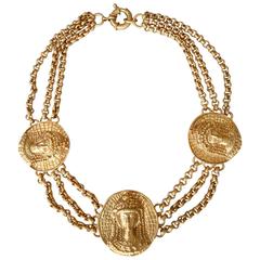 1980s Gianni Versace triple romanesque medallion necklace by Ugo Correani 5