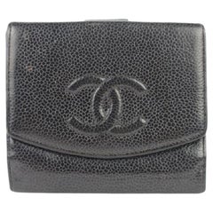 Chanel Black Caviar Cc Logo Coin Purse Square 15cz1005 Wallet