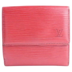 Louis Vuitton Red Epi Compact 38lr0627 Wallet