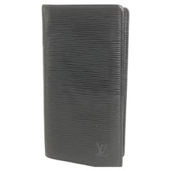 Louis Vuitton Black Epi Noir Long Bifold Card Brazza 4la520 Wallet