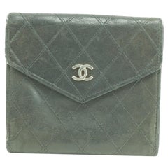 Chanel Black 16ck0110 Quilted Snap Compact Cc Wallet