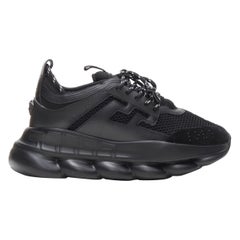 new VERSACE Chain Reaction Triple Black Nero low chunky sole sneaker EU41 US8