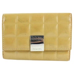 Chanel Yellow Quilted Patent Chocolate Bar Key Holder 26cz1220 Wallet