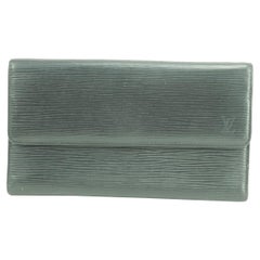 Used Louis Vuitton Black 46lk0109 Epi Trifold Long Flap Wallet