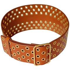 Yves Saint Laurent Leather Grommet Belt 5