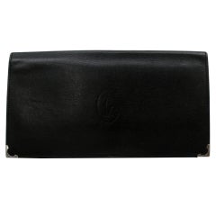 Cartier Black Long 872169 Logo Leather Bifold Wallet