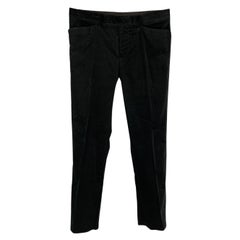 CoSTUME NATIONAL Size 30 Black Velvet Cotton Button Fly Dress Pants