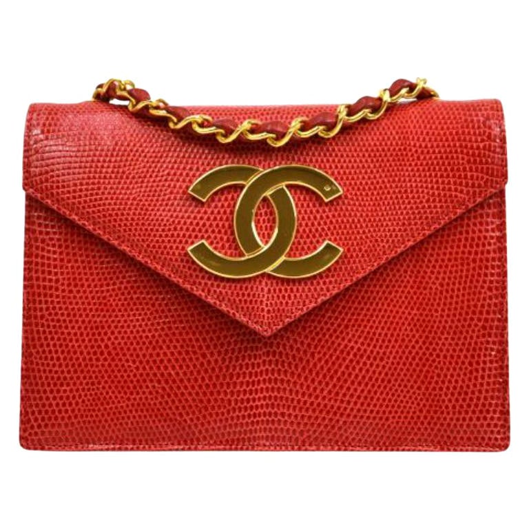 Chanel Bright Red Micro Mini Patent Leather Classic Flap Bag For Sale