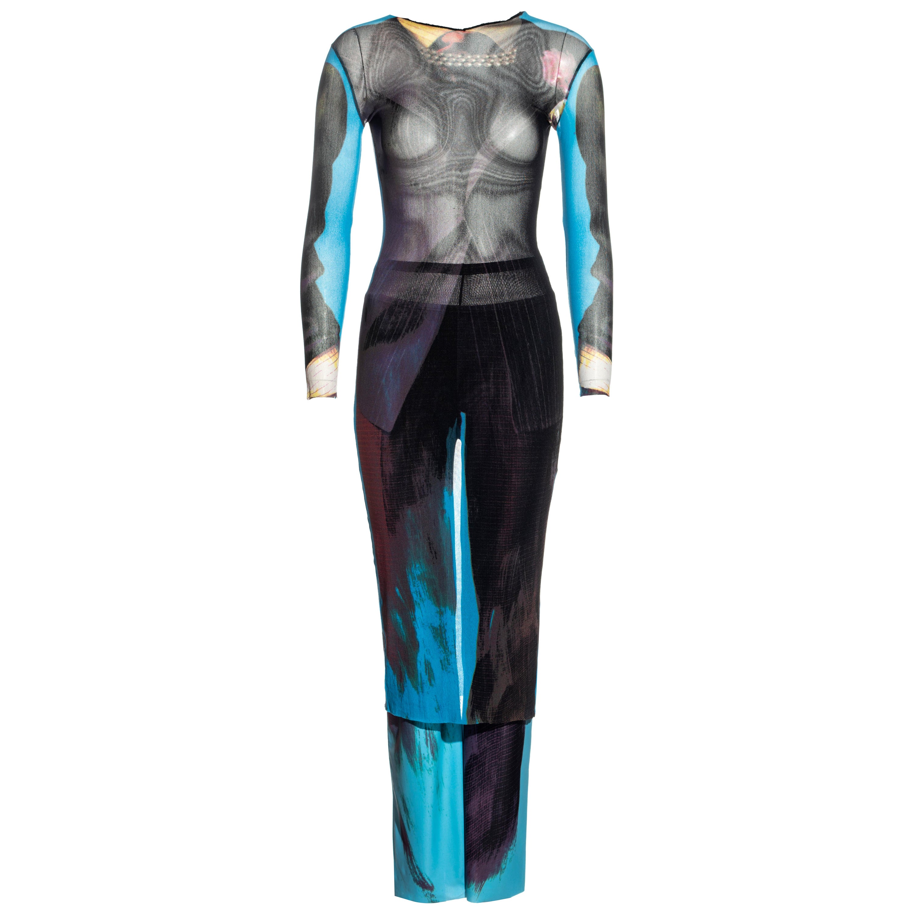 Jean Paul Gaultier trompe l'œil print dress, leggings and pants