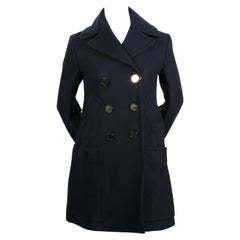 new CELINE by PHOEBE PHILO navy blue wool peacoat with gold button