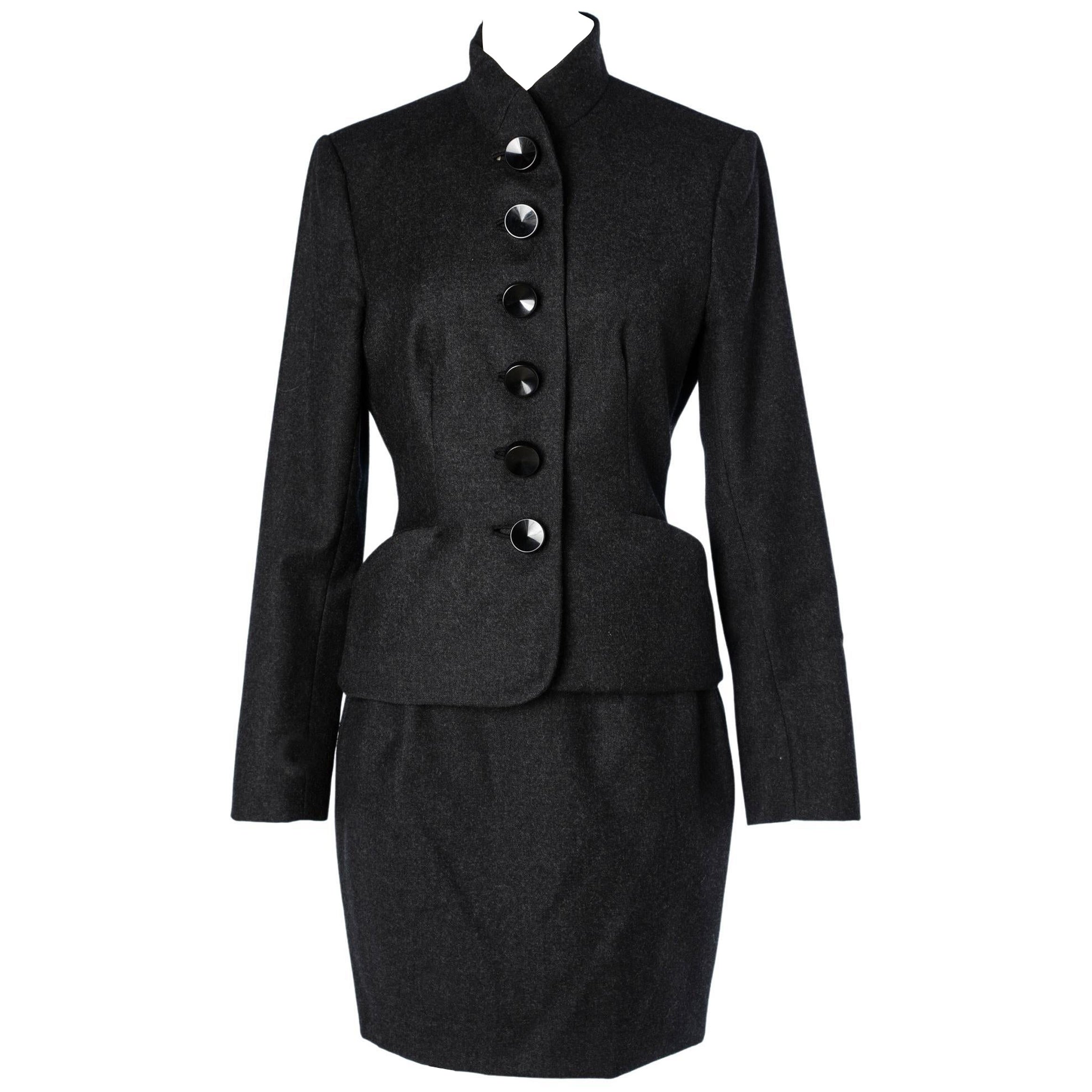Black wool  skirt suit Christian Dior Boutique 