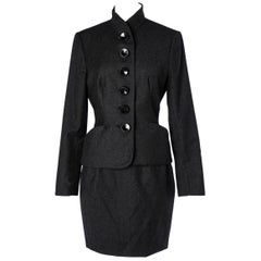 Black wool  skirt suit Christian Dior Boutique 