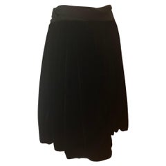 John Galliano Black Velvet Klaudee Skirt 36Fr