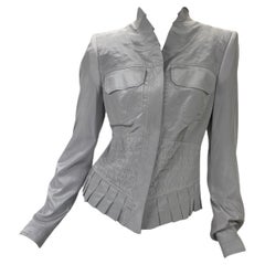 S/S 2004 Vintage Runway Tom Ford for Gucci Dove Grey Silk Jacket