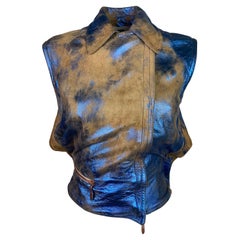 Roberto Cavalli Spring 2002 Metallic Leather Vest