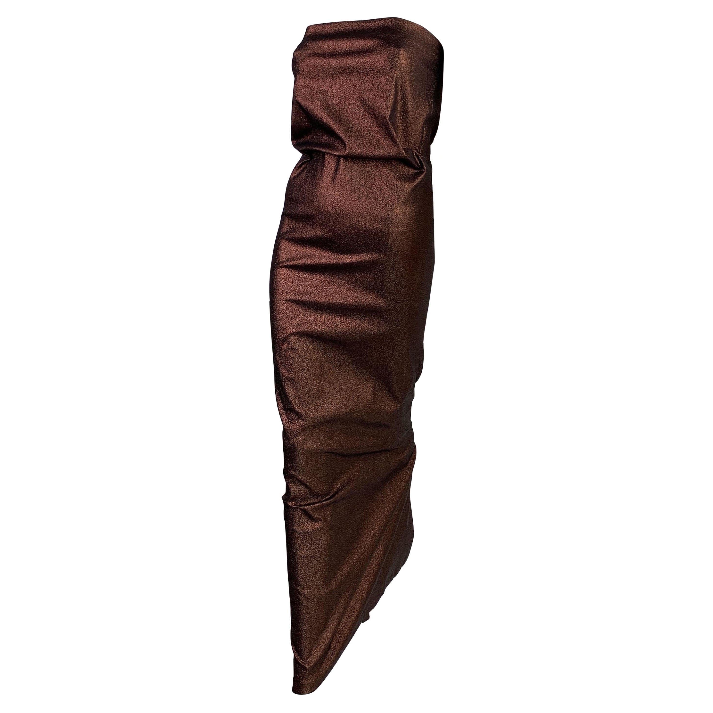 Gucci by Tom Ford Spring 1997 Metallic Maxi Tube Dress at 1stDibs ...