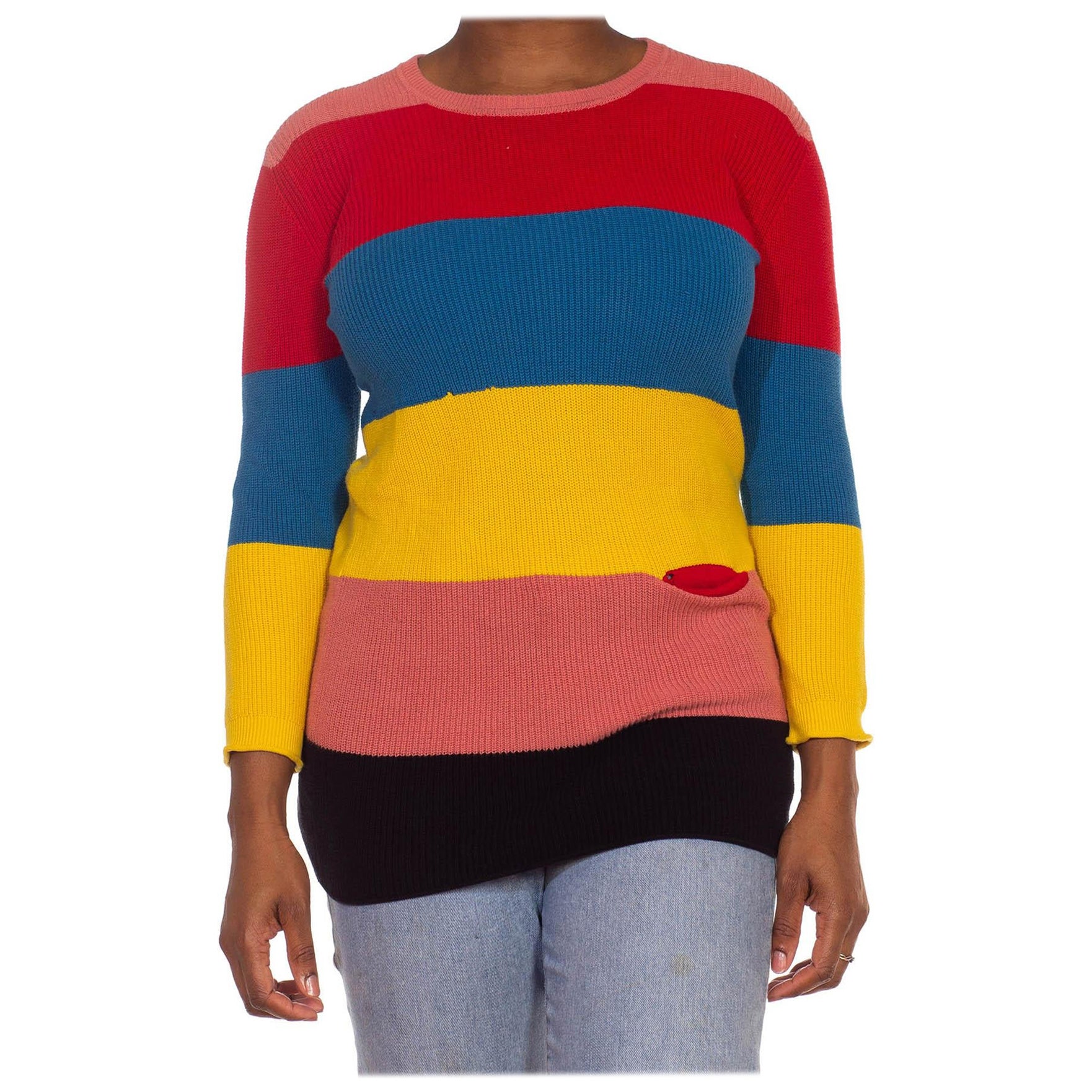 XS Sonia Rykiel 1990s zwartbruin trui asymmetrische Cardigan 90s Kleding Dameskleding Sweaters Vesten 