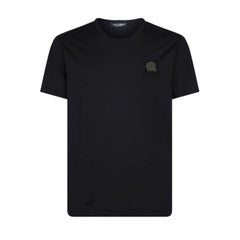 Dolce & Gabbana black cotton short sleeves crewneck men t-shirt 